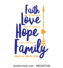 Faith Love Hope Family vector arts.