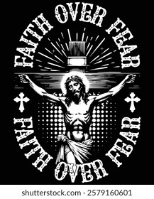 Faith Over Fear - Ready to Use Graphic Design Illustration