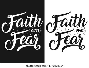 Faith over fear-Christian cross with Bible verse, Christian Runner Bible Verse Women's t-shirt Design, Bible quote, Inspirational Motivational Quote
