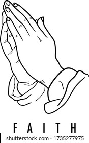 Faith Praying Hands Vector Illustration