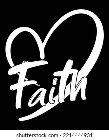 Faith print vector t-shirt design