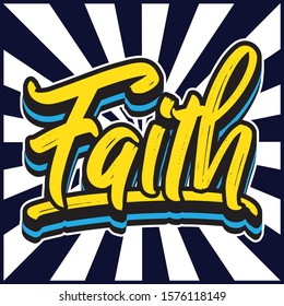 faith script lettering design vector 