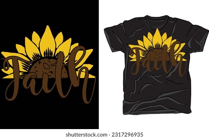 Faith Sunflower, Christian, Christian t-shirt, Jesus Lover, Jesus Loves Me, Religion Shirt Christian, Faith, Sublimation Design