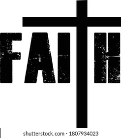 Faith Text Design, Christian Faith, Typography for print or use as poster, card, flyer or T Shirt