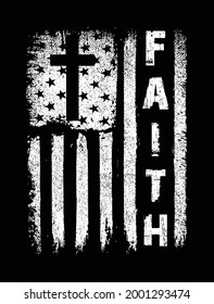 Faith usa grunge flag christian tshirt design