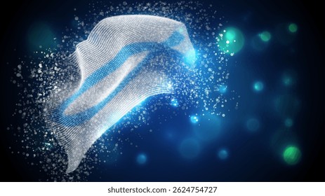 faith, vector 3d flag with lighting and flares