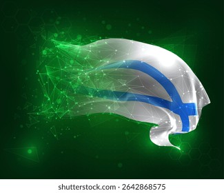 faith, vector 3d flag on green background and numbers