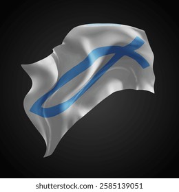 faith, vector 3d flag with waves on a black background