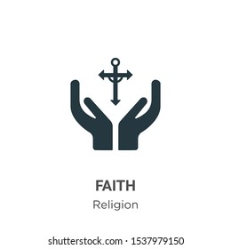 Faith vector icon on white background. Flat vector faith icon symbol sign from modern religion collection for mobile concept and web apps design.