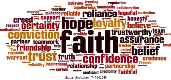 Faith word cloud concept. Vector illustration