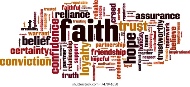 Faith word cloud concept. Vector illustration