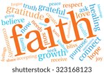 Faith Word Cloud On a White Background. 