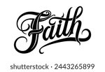 Faith - word hand lettering. Handmade vector calligraphy.