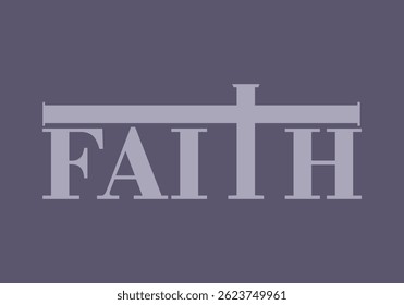 Design de letras de palavra Faith. Ilustração do conceito de religião