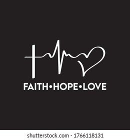 Faith.Hope.Love. Inspirational quote vector design Print for cards, t-shirts and posters.