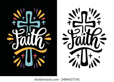 Faith-Inspired Motivational Quotes Typography T-Shirt Design: Uplifting Vector Illustrations for Inspirational Wearables and Positive Affirmation Apparel