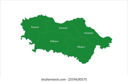 Faizabad District Tehsil map, Faizabad District, Uttar Pradesh State, Republic of India, Government of  Uttar Pradesh, Indian territory, Eastern India, politics, village, tourism