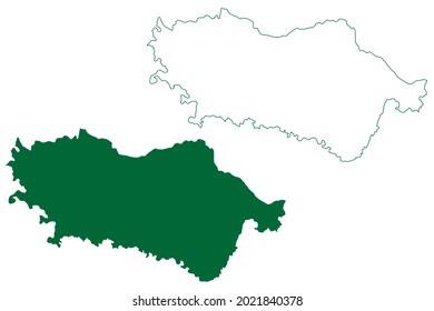 Faizabad district (Uttar Pradesh State, Republic of India) map vector illustration, scribble sketch Ayodhya map