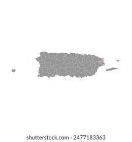 Fajardo map, administrative division of Puerto Rico. Vector illustration.