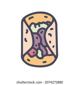 fajita color vector doodle simple icon design