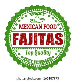 Fajitas Grunge Rubber Stamp On White, Vector Illustration