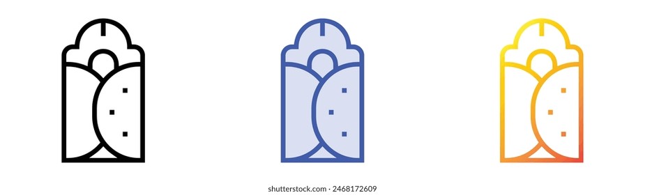 fajitas icon. Linear, Blue Fill and Gradient Style Design Isolated On White Background