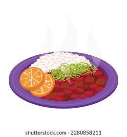 Fajoada. A dish of beans, meat products and faropha with rice.