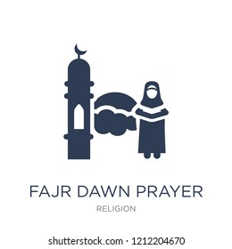 Fajr dawn Prayer icon. Trendy flat vector Fajr dawn Prayer icon on white background from Religion collection, vector illustration can be use for web and mobile, eps10