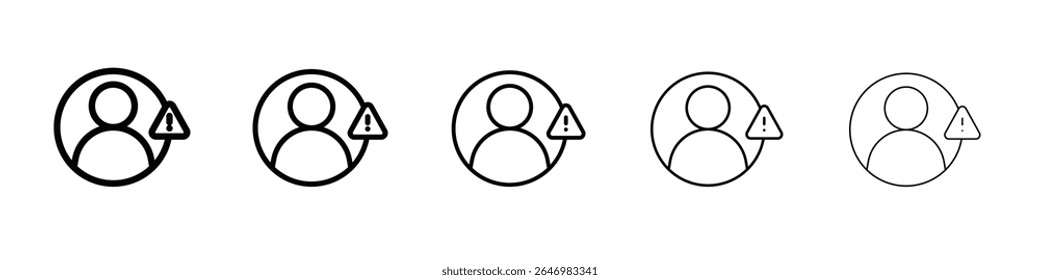 Fake account icon thin flat outline style vector sign