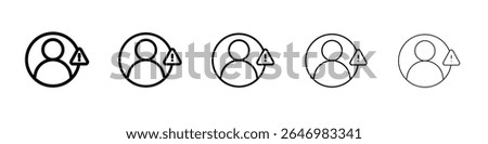 Fake account icon thin flat outline style vector sign