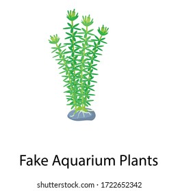 Fake aquarium plants icon. Isometric of fake aquarium plants vector icon for web design isolated on white background