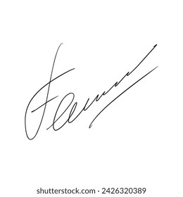 Fake autograph samples. Hand-drawn signatures, examples of documents, certificates and contracts with inked and handwritten lettering.