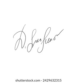 Fake autograph samples. Hand-drawn signatures, examples of documents, certificates and contracts with inked and handwritten lettering.