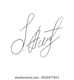 Fake autograph samples. Hand-drawn signatures, examples of documents, certificates and contracts with inked and handwritten lettering.