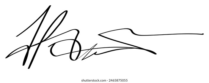 Fake autograph template black color