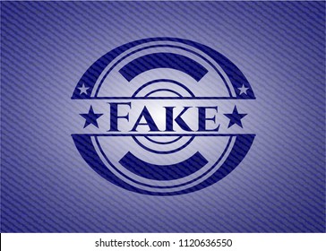 Fake badge with denim texture