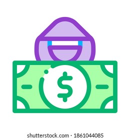 Fake Banknote Fraudster Icon Vector. Outline Fake Banknote Fraudster Sign. Isolated Contour Symbol Illustration