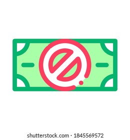 Fake Banknotes without Logo Icon Vector. Outline Fake Banknotes without Logo Sign. Isolated Contour Symbol Illustration
