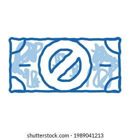 Fake Banknotes without Logo sketch icon vector. Hand drawn blue doodle line art Fake Banknotes without Logo sign. isolated symbol illustration