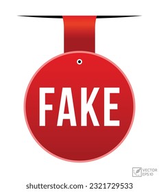 Fake banner design. Fake icon. Flat style vector illustration.