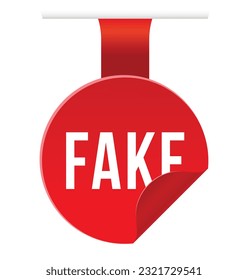Diseño de pancartas falsas. Icono falso. Ilustración vectorial de estilo plano.