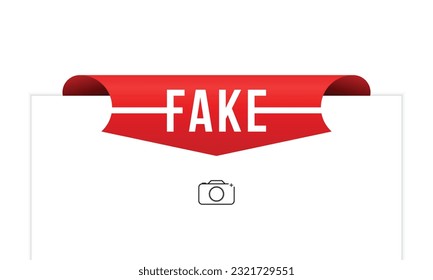 Diseño de pancartas falsas. Icono falso. Ilustración vectorial de estilo plano.