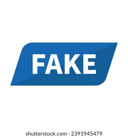 Fake In Blue Parallelogram Shape For Sign Information Announcement
