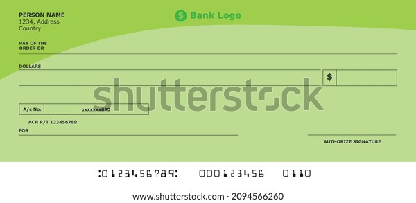 Fake Cheque Layoutbank Blank Cheque Full: เวกเตอร์สต็อก (ปลอดค่า ...
