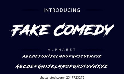 Fake Comdey Stylish Pincel pintó letras vectoriales mayúsculas, alfabeto, tipo de letra.