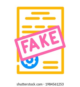 fake document color icon vector. fake document sign. isolated symbol illustration