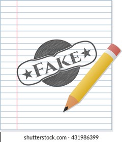 Dibujo falso con efecto de lápiz