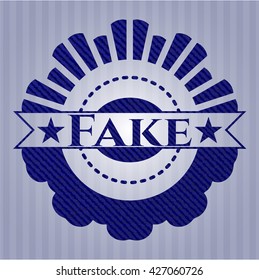 Fake emblem with jean texture