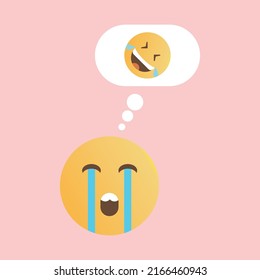 Fake Emoticon Sad Or Laugh