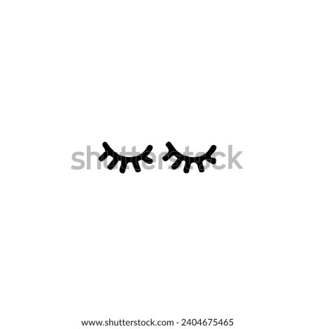Fake eyelashes icon. Simple style fake eyelashes poster background symbol. Fake eyelashes brand logo design element. Fake eyelashes t-shirt printing. Vector for sticker.